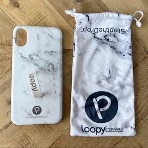 Loopy case for iPhone X or XS in White Marble